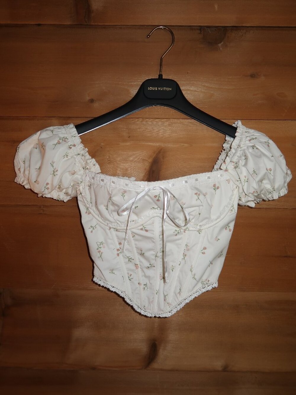 NEW WITH TAGS Babyboo Floral Puff Sleeve Corset Top PLEASE READ DESCRIPTION